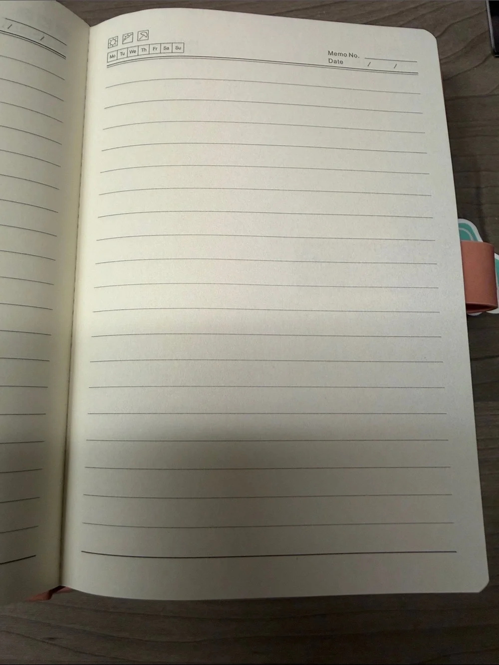 Peach Pink large Faux Leather Planner with Sticker Accents